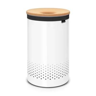 Brabantia Laundry Hamper With Cork Lid In White