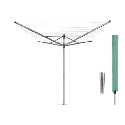Brabantia Lift-o-matic Outdoor Clothesline (164 Feet), With Metal Ground Spike And Protective Cover