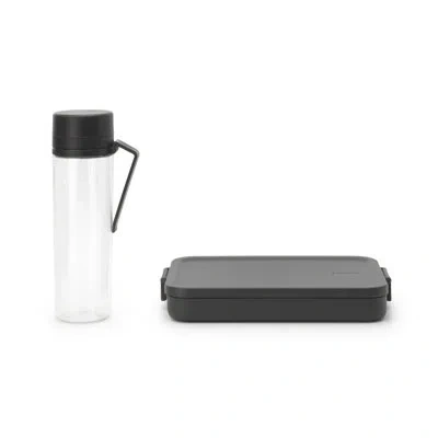Brabantia Make & Take 2 Piece Lunch Food Storage Set In Dark Gray