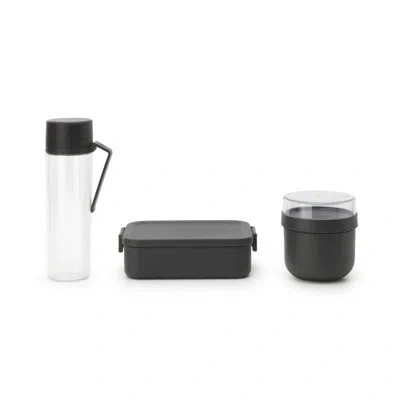 Brabantia Make & Take 3 Piece Food Storage Set In Dark Gray