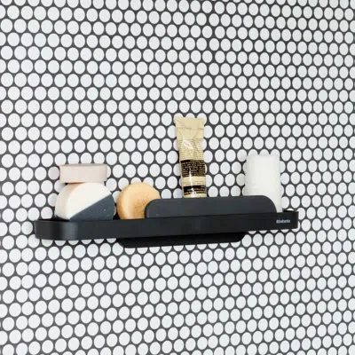 Brabantia Mindset Shower Shelf With Squeegee In Dark Gray