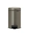 Brabantia New Icon Step On Trash Can, 0.8 Gallon, 3 Liter In Platinum
