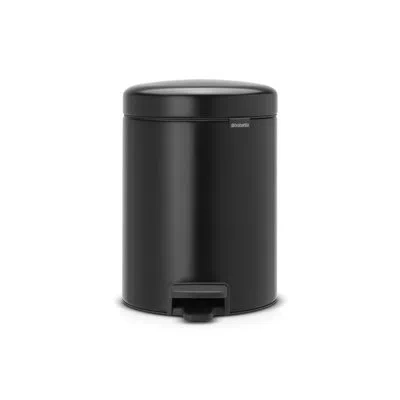 Brabantia Newicon Step On Trash Can, 1.3 Gallon (5 Liter) In Matte Black