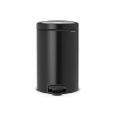 Brabantia Newicon Step On Trash Can, 5.3 Gallon (20 Liter) In Matte Black