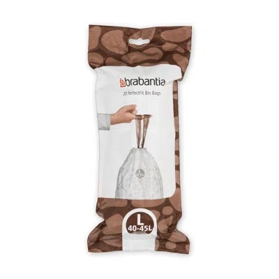 Brabantia Perfectfit Trash Bags, Code L, 12 Gallon (40-45l), 120 Trash Bags In Brown;white