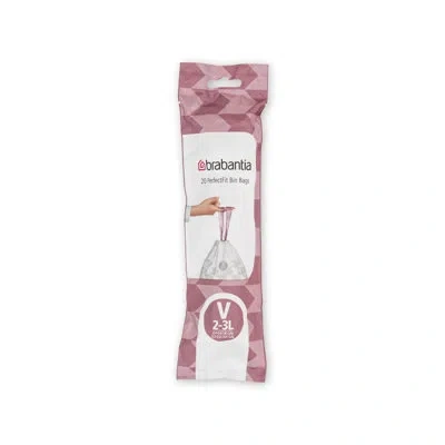 Brabantia Perfectfit Trash Bags, Code V, 0.5-0.8 Gallon (2-3l), 200 Trash Bags In White;pink