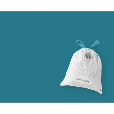 Brabantia Perfectfit Trash Bags, Code W, 1.3 Gallon (5l), 200 Trash Bags In Blue;white