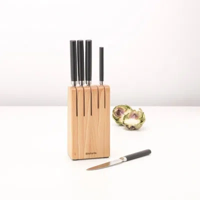 Brabantia Profile 6 Piece Knife Block Set In Black