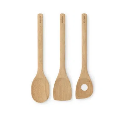 Brabantia Profile Wooden Kitchen Utensils, Set Of 3 - Beech Wood In Natural Wood