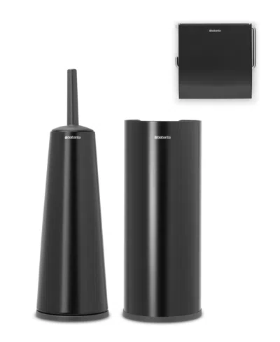 Brabantia Renew Toilet Accessory Set Of 3 In Matte Black