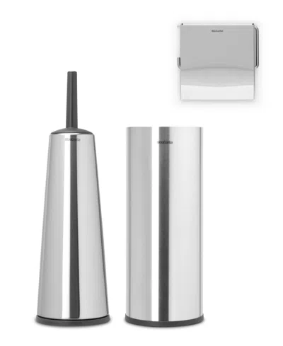 Brabantia Renew Toilet Accessory Set Of 3 In Matte Steel