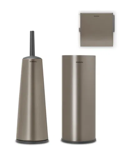 Brabantia Renew Toilet Accessory Set Of 3 In Platinum
