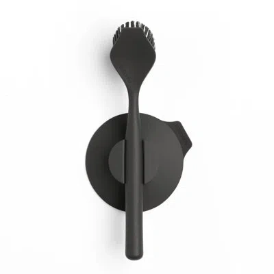 Brabantia Sinkside Dish Brush With Suction Cup Holder In Dark Gray