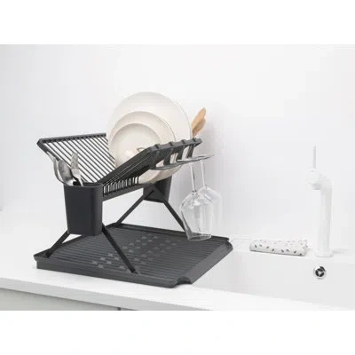 Brabantia Sinkside Large Foldable Aluminium Dish Drying Rack In Dark Gray