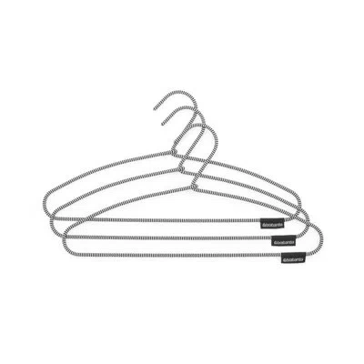 Brabantia Soft Touch Clothes Hangers, Set Of 3 In Black,white