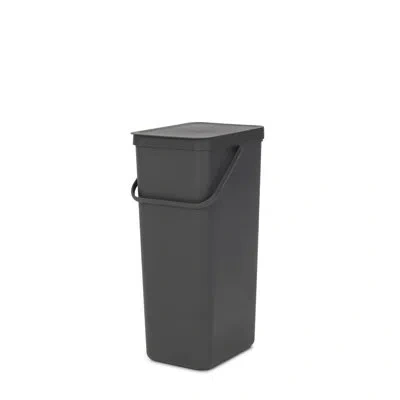 Brabantia Sort & Go Plastic Recycling Bin, 10.6 Gallon In Dark Gray