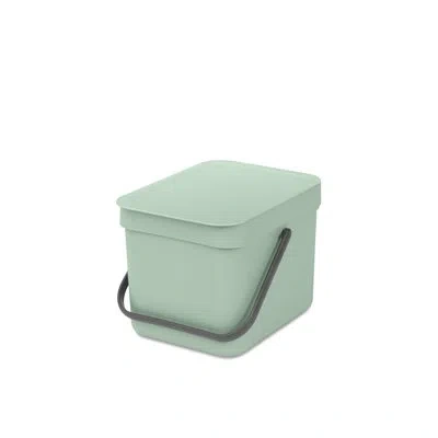 Brabantia Sort & Go Plastic Recycling Bin, 1.6 Gallon (6l) In Jade Green