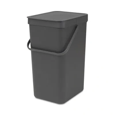 Brabantia Sort & Go Plastic Recycling Bin 4.2 Gallon In Gray