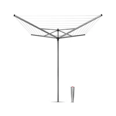 Brabantia Topspinner Outdoor Clothesline (164 Ft) With Metal Ground Spike In Metallic Gray