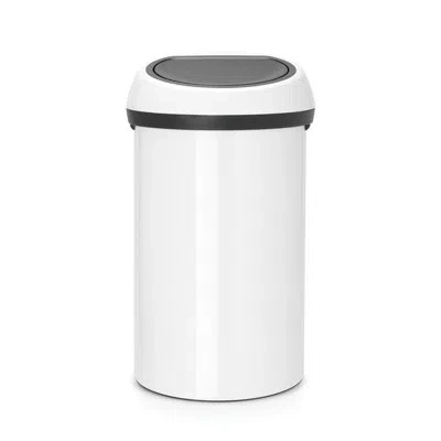 Brabantia Touch Top Trash Can 16 Gallon In White