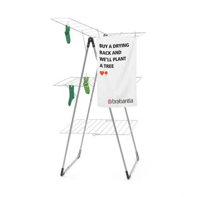 Brabantia Tower Folding Clothes Drying Rack In Metallic Gray