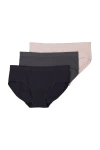 Brabar Comfy Undies Midi Hipkini, 3 Pack In Multi