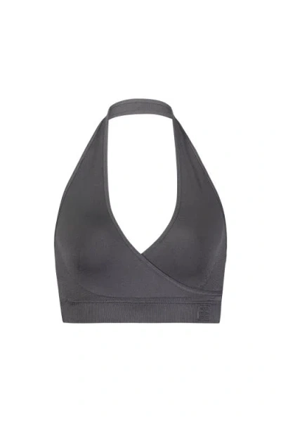 Brabar Hug Backless Halter Bralette In Gray