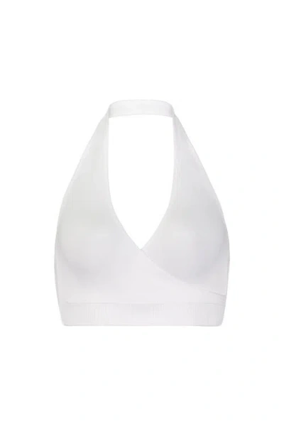 Brabar Hug Backless Halter Bralette In White