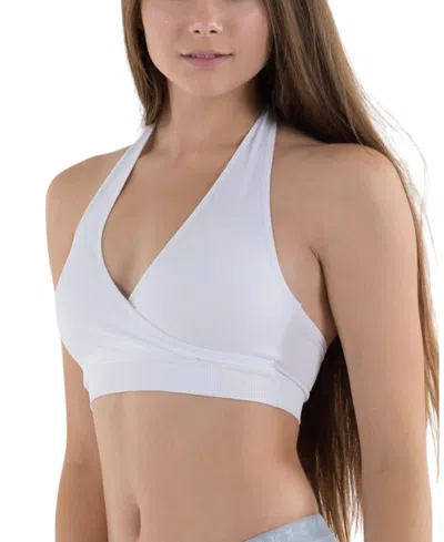 Brabar Hug Backless Halter Bralette In White