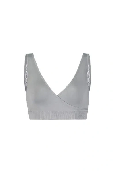 Brabar Hug Lace Back Sports Bra In Gray