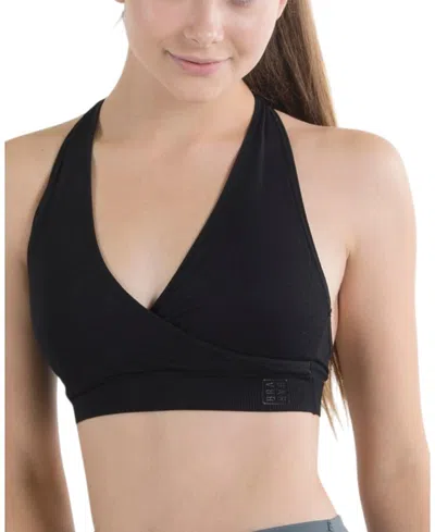 Brabar Hug Strappy Halter Sports Bralette In Black