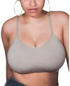 Brabar Soft Convertible Crop Top Halter Bralette In Gray