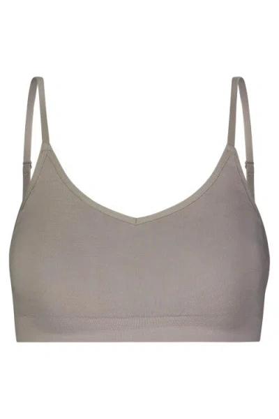 Brabar Soft Convertible Crop Top To Halter Bralette In Gray