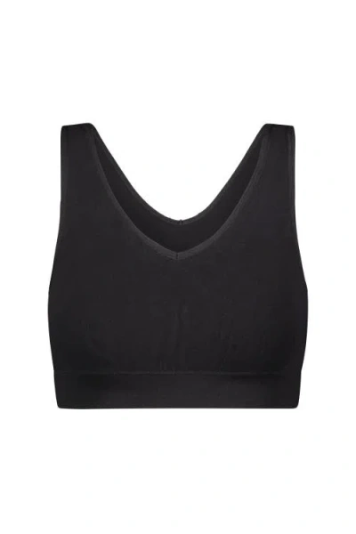 Brabar Soft Reversible V Crop Top Bralette In Black