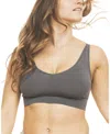 Brabar Soft V Lace Reversible Bralette In Gray