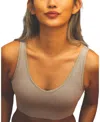 Brabar Soft V Lace Reversible Bralette In Gray