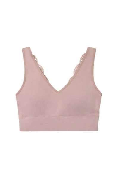 Brabar Soft V Lace Reversible Bralette In Pink