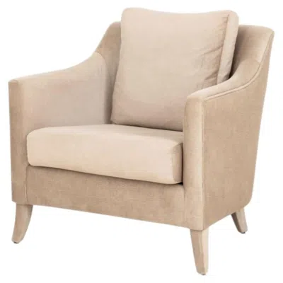 Pre-owned Brabbu "como" Gray Velvet Upholstered Armchair