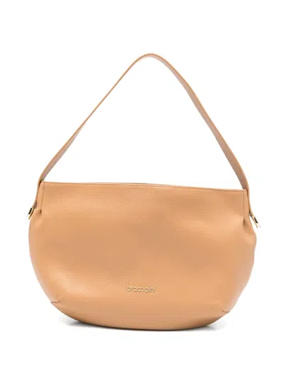 Braccialini Ariel Leather Shoulder Bag In Nude