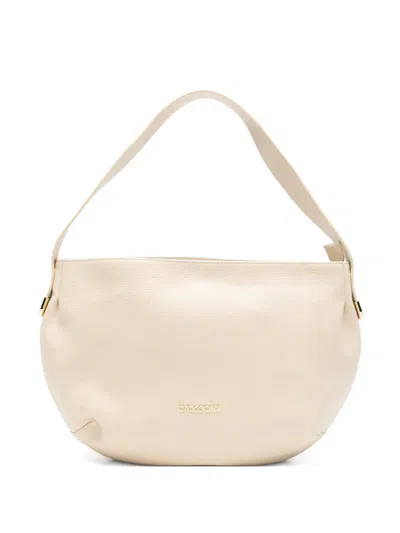 Braccialini Ariel Pebbled-leather Shoulder Bag In Neutral