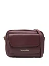 Braccialini Flap-pocket Leather Cross Body Bag In Burgundy