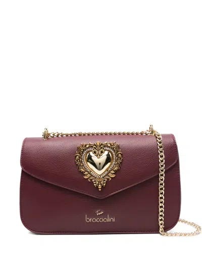Braccialini Heart Cross Body Bag In Burgundy