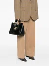 Braccialini Teddy-appliqué Leather Shoulder Bag In Black