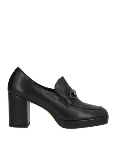 Braccialini Woman Loafers Black Size 10 Calfskin
