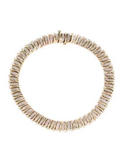 Pre-owned Bracelet 10k 1.37ctw Diamond Link , 7.25" In Multi