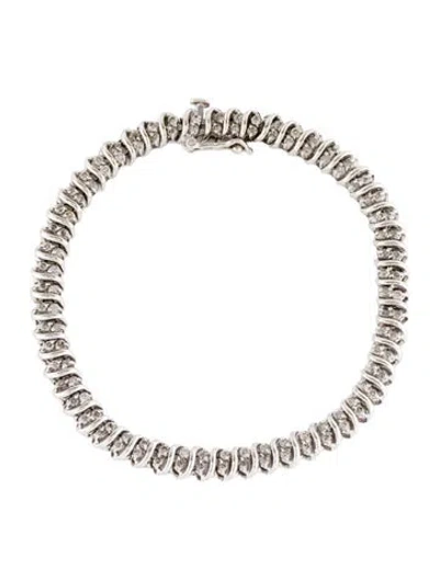Pre-owned Bracelet 10k 1.62ctw Diamond , 6.75" In Multi