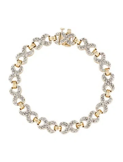 Pre-owned Bracelet 10k 1.69ctw Diamond Link , 7.25" In Multi