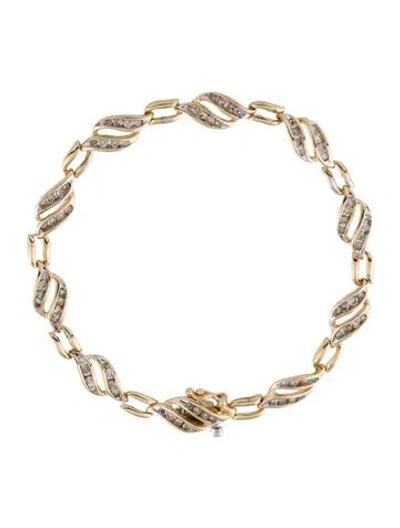 Pre-owned Bracelet 10k 1.74ctw Diamond Link , 6.75" In Multi