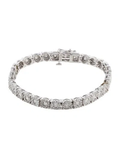 Pre-owned Bracelet 10k 2.72ctw Diamond Cluster Tennis , 7" In Multi