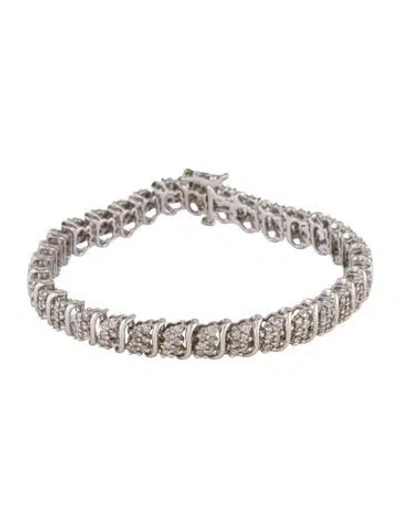 Pre-owned Bracelet 10k 2.77ctw Diamond Link , 6.75" In Multi